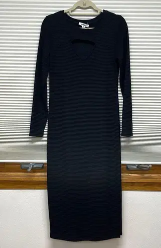 BB Dakota  Black Love Shrug Ribbed Long Sleeve Bodycon Dress Size Small