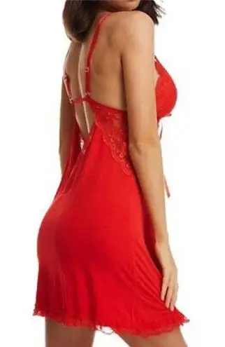Enchanted Babydoll Red Nightie Sheer With Matching Thong Panty size S/M Size M