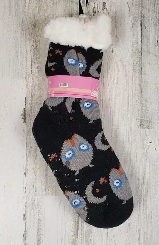 NWT Mari Clare Sherpa Lined Knit Winter Owl Moon Star No