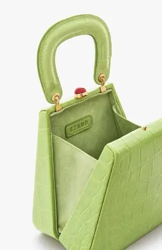 STAUD ππ Kenny Bag Pistachio Crocodile Embossed