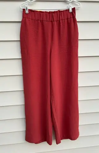 Hilary Radley DUSTY CORAL Wide Leg Pants High-Waisted Flowy