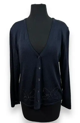 Olga Santini Butterfly Cardigan Sweater Blue Size L
