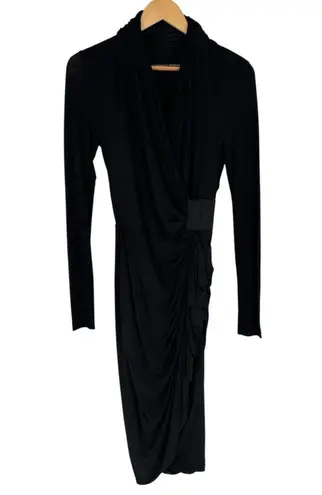 All Saints Black Swinton Long Sleeve Dress in Black size 4 Flattering Cocktail