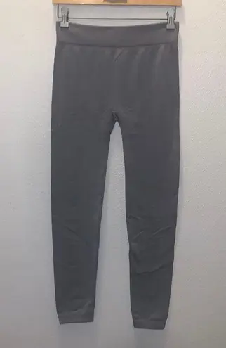 Woman’s One Size Grey Comfy Fleece Super Soft Stretchy Leggings Gray