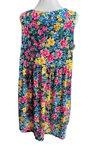 Emerald Floral Sleeveless Midi Dress Multi Color Size 2X Pink