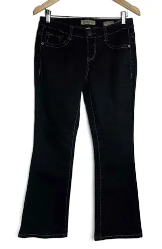 Nine West Women's Retro Mid Rise Dark Wash Bootcut Embroidered Jeans Size 2