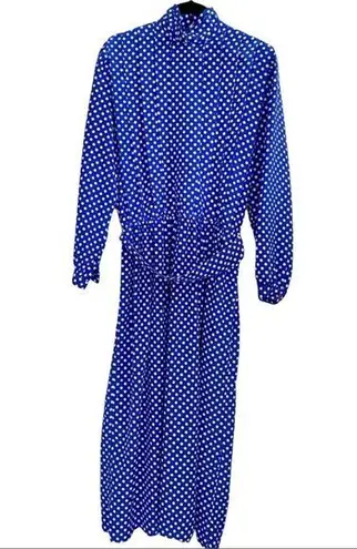 Talbots  Vintage Mock Neck Belted Polka Dot Dress Size 4