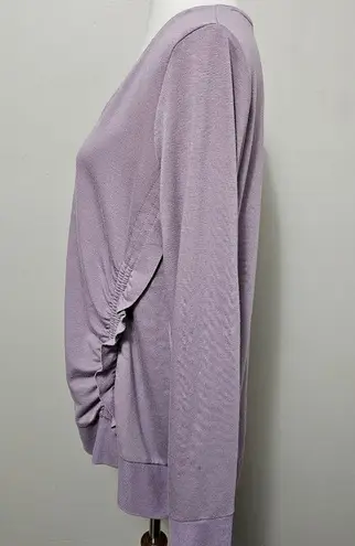 Simply Vera Vera Wang Lavender Ruffle Terrycloth Ruffle Sweatshirt Size Large Purple