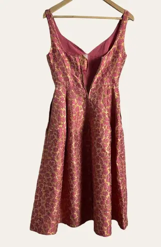 Jill Jill Stuart Pink Floral Jacquard Sweetheart Cocktail Midi Dress Size 0