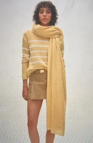White + Warren 100% Cashmere Travel Wrap Scarf Blanket Yellow Mimosa