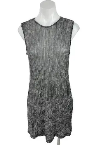 BCBGeneration  Black Sparkly Semi Sheer Pullover Sleeveless Mini Shift Dress S