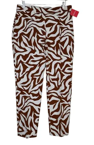 Spanx  Womens L On The Go Print Ankle Slim Straight Leg Pants in Zebra Stripe NEW - Image 2