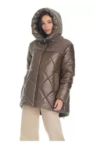 NWT Koolaburra by UGG Womens Sherpa Mixed Media Puffer Jacket Sz XXL Brown