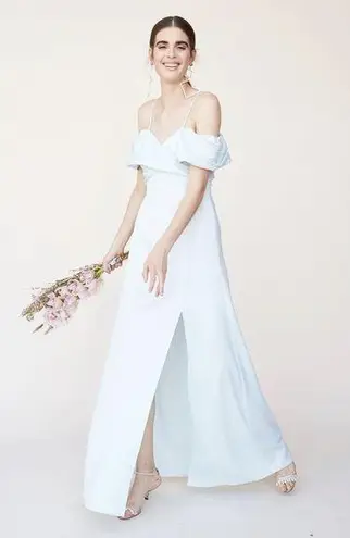 LPA / Revolve Shirred Cross Front Gown in Powder Blue