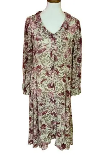 Vtg 60s floral boheme knee length dress Size M