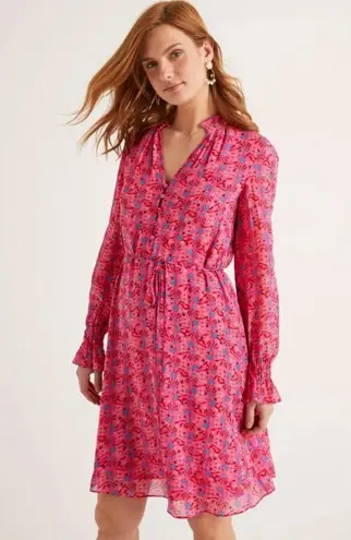 Boden NWT | Evangeline Floral Print Mini Dress in Camellia | 10P Pink