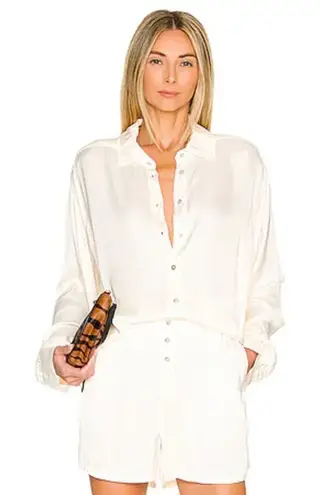 DONNI. Silky Button Down in Cream Creme XS NWT - Image 1