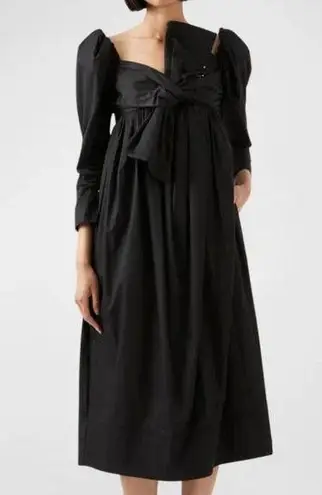 Aje Black Valentina Cotton Poplin Bow