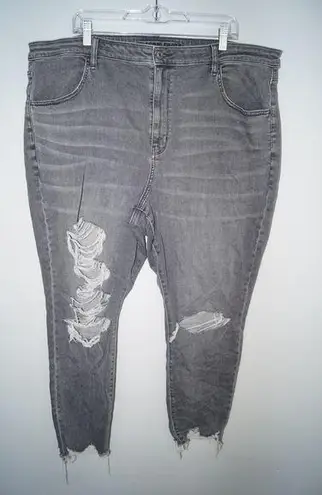 American Eagle  Next Level Stretch Super Hi-Rise Jegging Distressed Gray Size 20