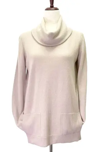 Theory  Royal Cashmere Cowl Neck Sweater Light Tan Jumper Turtleneck Size Small - Image 1
