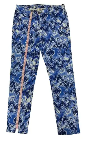 Francesca's Francesca’s Collection Ikat Blue White Skinny Pants Size 29 Style FR001T2