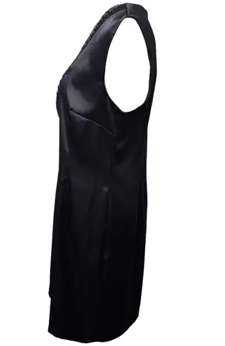 Connected Apparel black beaded sleevelwss sheath dress size 16