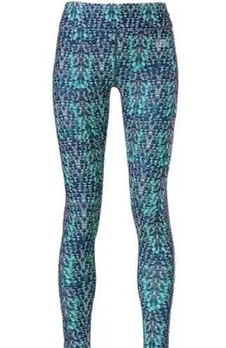 The North Face  Pulse Tights Kokomo Green Printed Athleisure Leggings Medium EUC