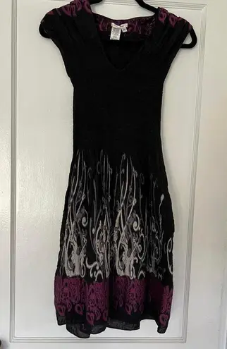 Sophie Max Black Smocked Bodice Dress size X-Small