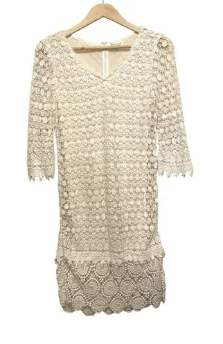 Velvet by Graham Spencer Crochet Mini Dress Women Size Small White Lace Boho