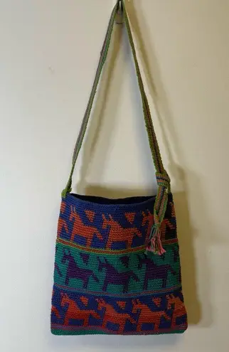 NWT Guatemala Hand Woven Bag Adjustable Strap Crossbody or shoulder Colorful Red