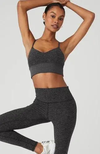 Alo Yoga ALO Alosoft Lavish Sports Bra and Highlight 7/8 Leggings Set Dark Heather Gray