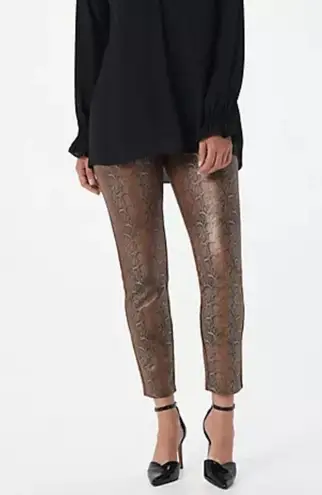 Dennis Basso Brown Metallic Printed Scuba Leggings Size XS NWOT