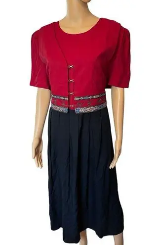 Kari’s Korner Vintage 80s Plus Red Black Witchy Hippie Eclectic Midi Vest Dress Size undefined