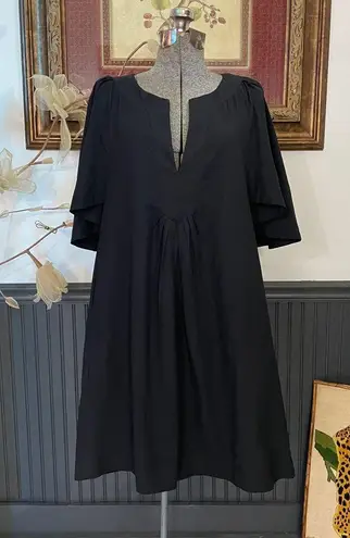 Tuckernuck Pomander Place Finley Black Cotton Flutter Sleeve Dress - Sz S ๐งก๐