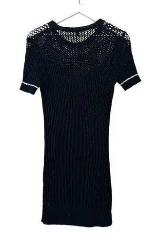 James Perse Black Open-knit Dress Size Small