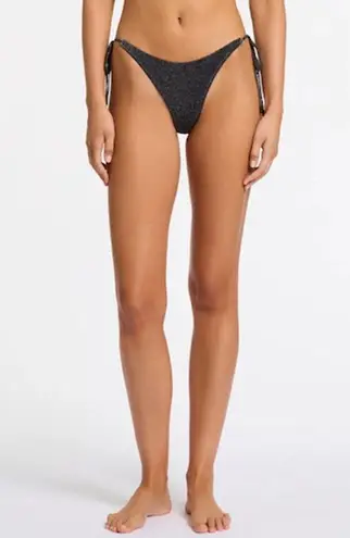 Triangl Este Mana Lurex Shimmer Sparkle Side Tie Bikini Swimsuit Bottom Black-XS