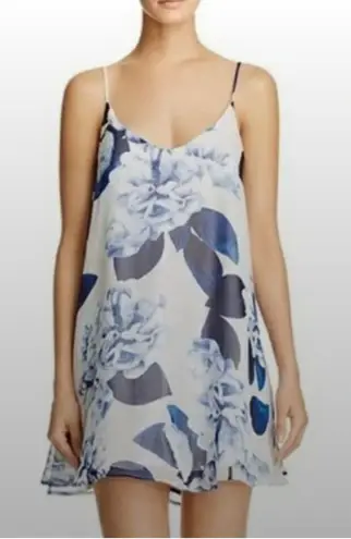 Show me your Mumu sz S Spaghetti strap tent flare floral dress NWT Blue