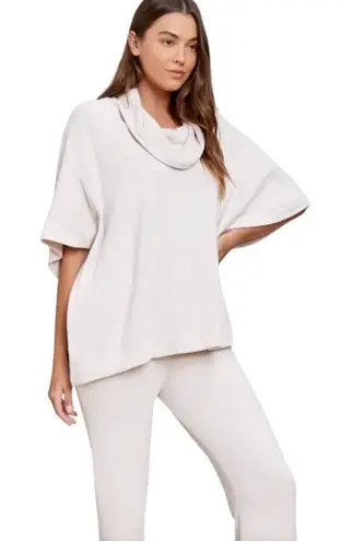 Barefoot Dreams CozyChic Ultra Lite Poncho Women's L/XL Cowl Neck Sand Dune