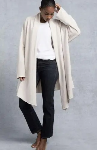 Frank & Eileen $288 Tee Lab Drape Coat Cardigan Jacket Beige Comfy Coastal Fall Size L