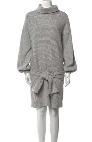 Saylor  Free People Revolve Giovanna Grey Ribbed Knit  Sweater Dress Turtleneck L