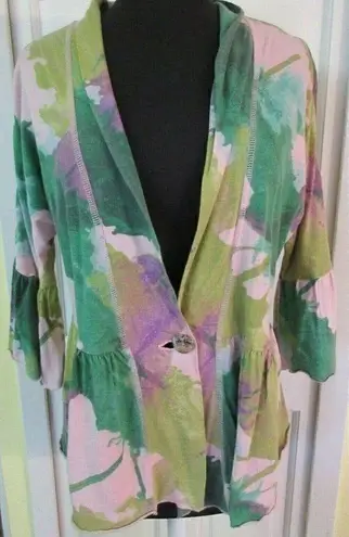 CMC by Color Me Cotton knit top/jacket Medium Green