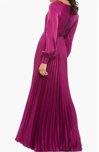 Mac Duggal IEENA for Pleated Long Sleeve Satin A-Line Gown, Size 8 New w/Tag