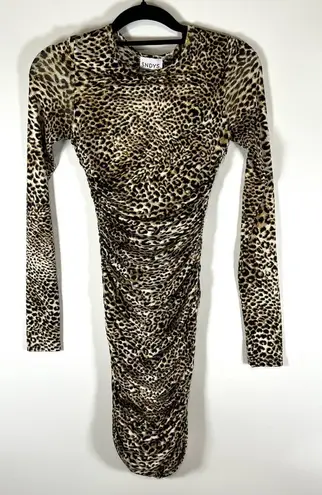 SNDYS x Revolve Skin Leopard Bodycon Maxi Dress Size XS Sexy Designer Going Out Brown