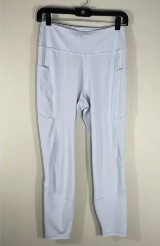 X By Gottex Women's High Rise Active Workout Legging Size M Pockets Light Blue