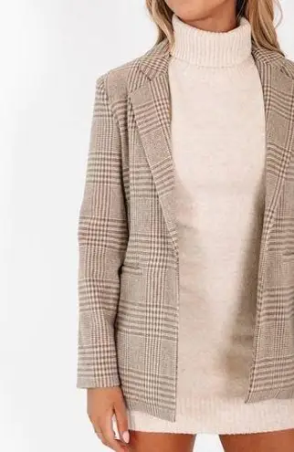 Z Supply NWT  Anna Plaid Blazer - Milkshake