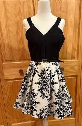 Crystal Doll Black and White Fit and Flare
Dress