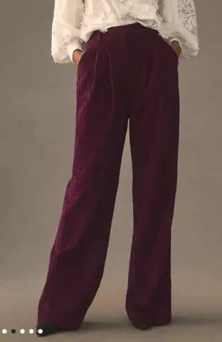 Farm Rio Corduroy Burgundy Flare Pants Size XS