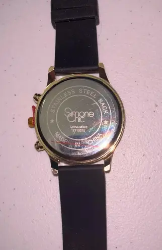 π NWOT Simone Chic Gemmed Heart Ladies Analog Quartz Watch Gold