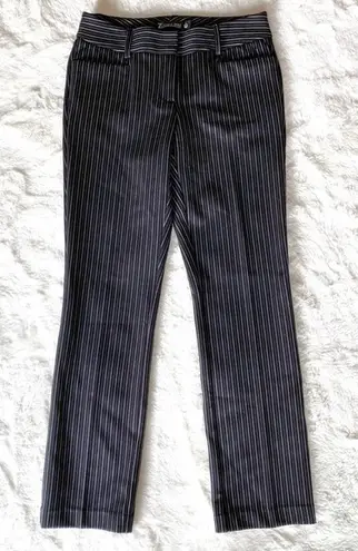 New York & Company Pinstriped Skinny Crop Pant Black Size 0P