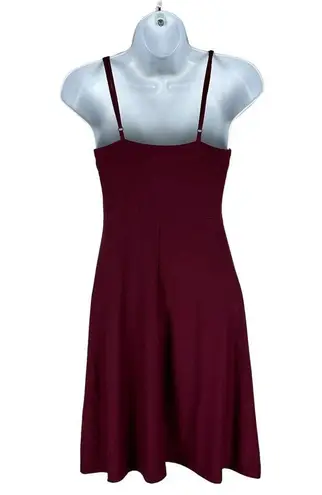 SO  Womens Burgundy Spaghetti Strap Dress With White Trim Size XS